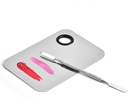 Side profile of Sinen stainless steel cosmetic palette
