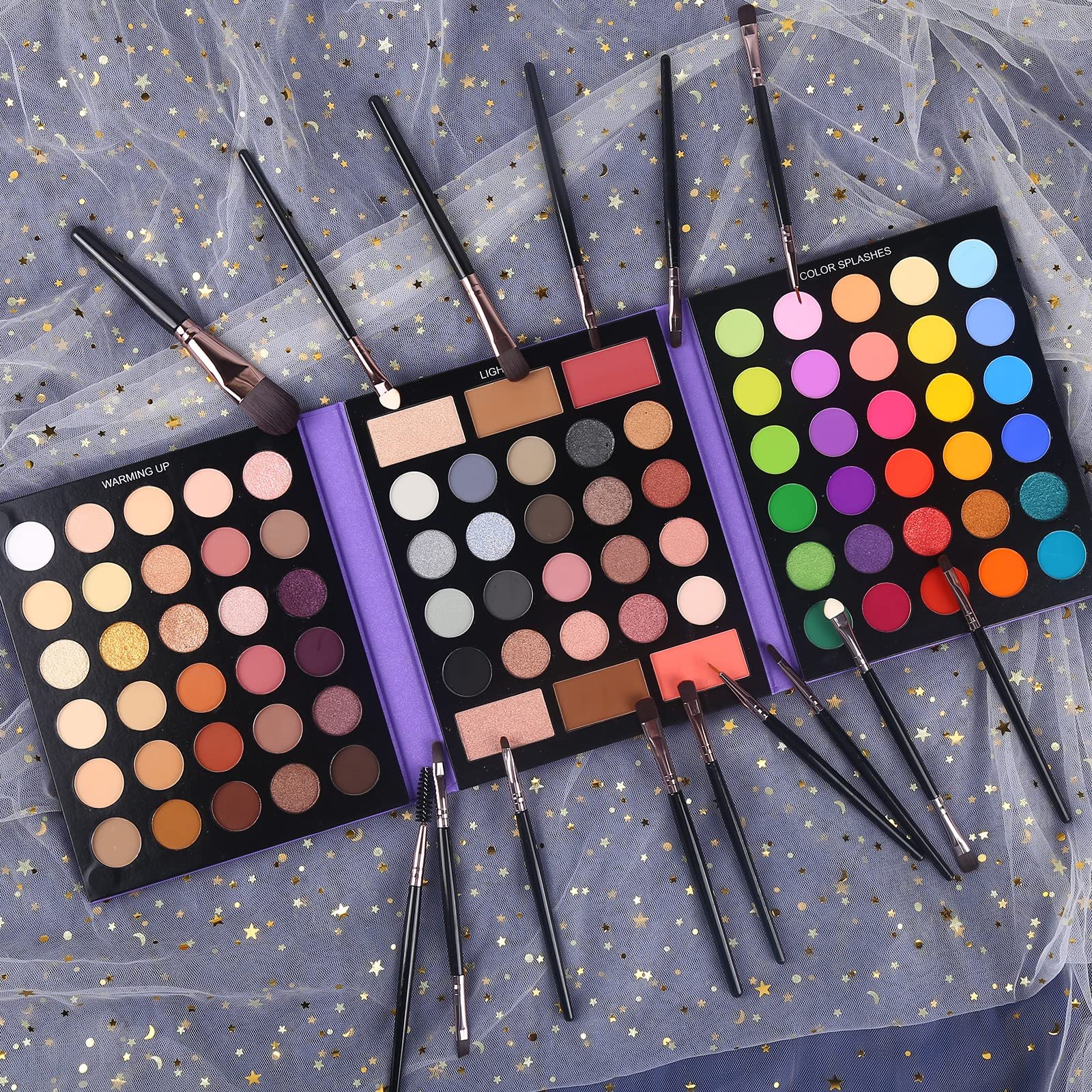 Swatches of UCANBE eyeshadow palette showing pigmentation and finishes