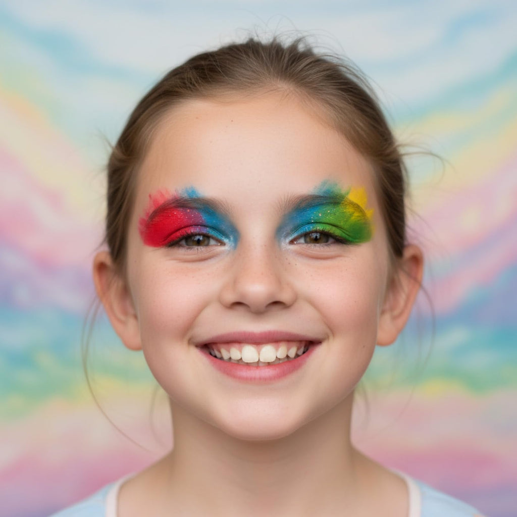 Townley Girl Barbie makeup kit close up of shimmery powder colors