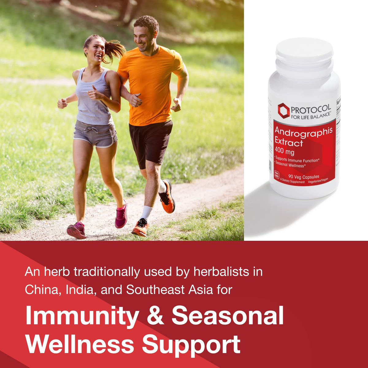Authentic imported USA immune supplement bottle showing non-GMO and vegan seals.