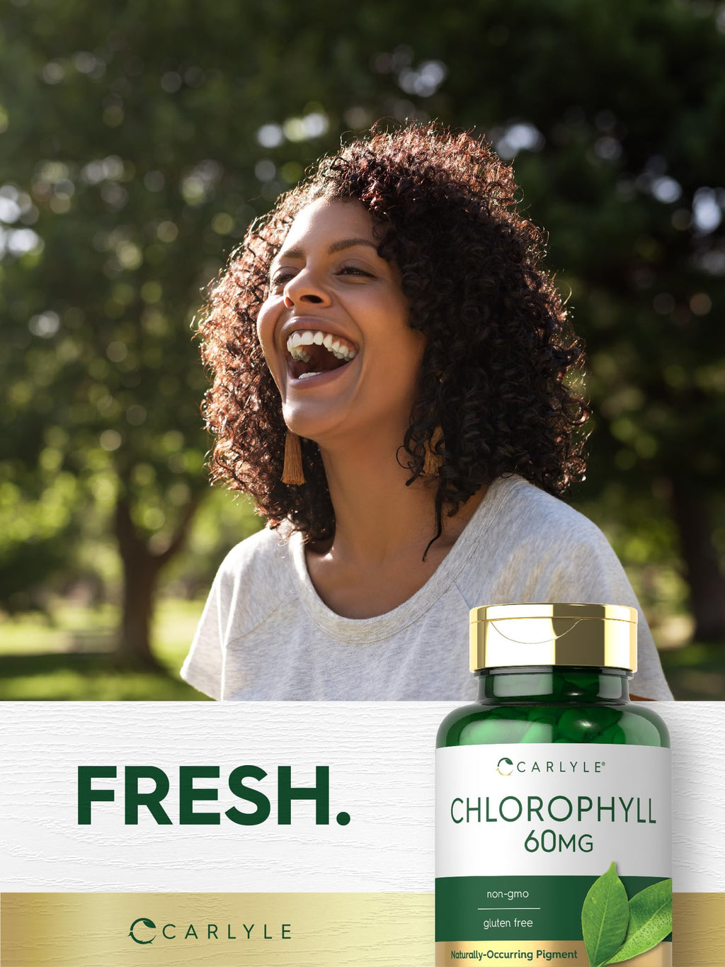 Carlyle Chlorophyll internal deodorizer and antioxidant capsules for daily wellness