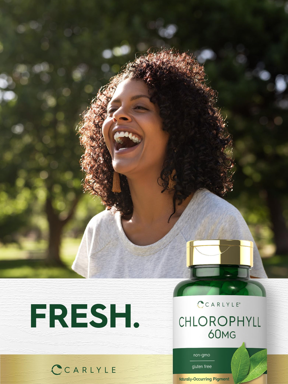 Carlyle Chlorophyll internal deodorizer and antioxidant capsules for daily wellness
