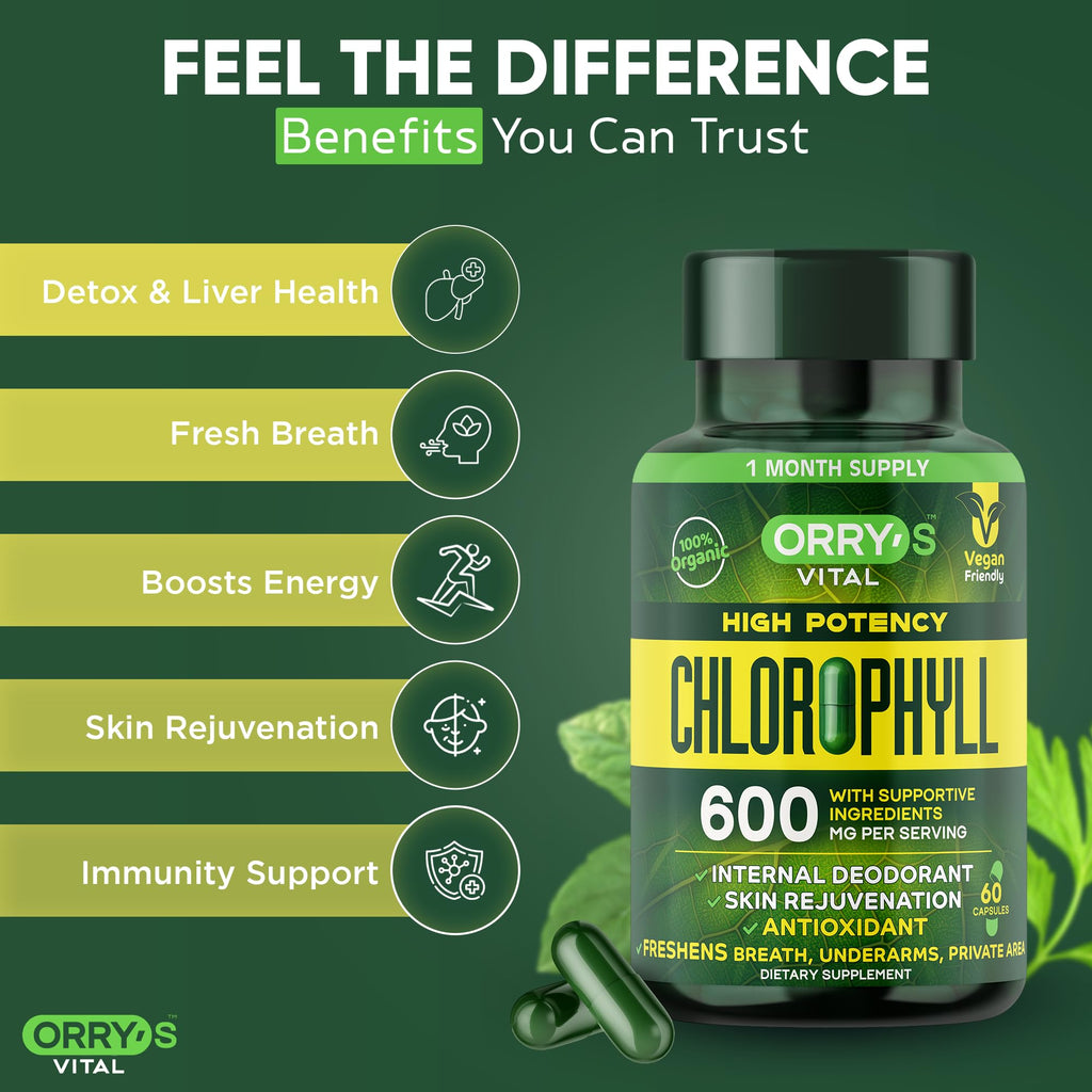 Natural plant based chlorophyll dietary supplement for full body freshness