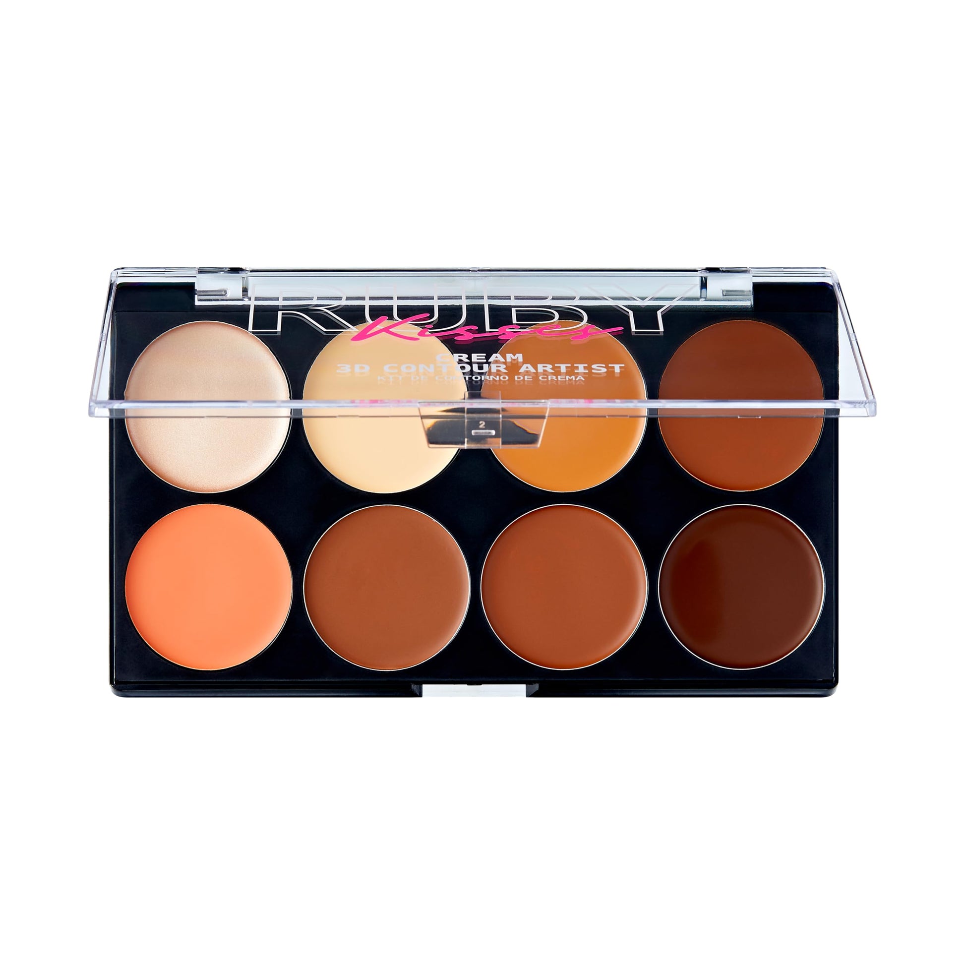 Ruby Kisses 3D contour palette open showing eight shades