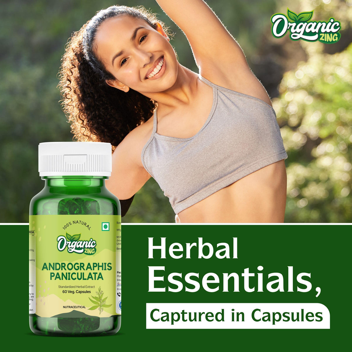 Authentic Organic Zing Kalmegh extract capsules imported online for Indian consumers