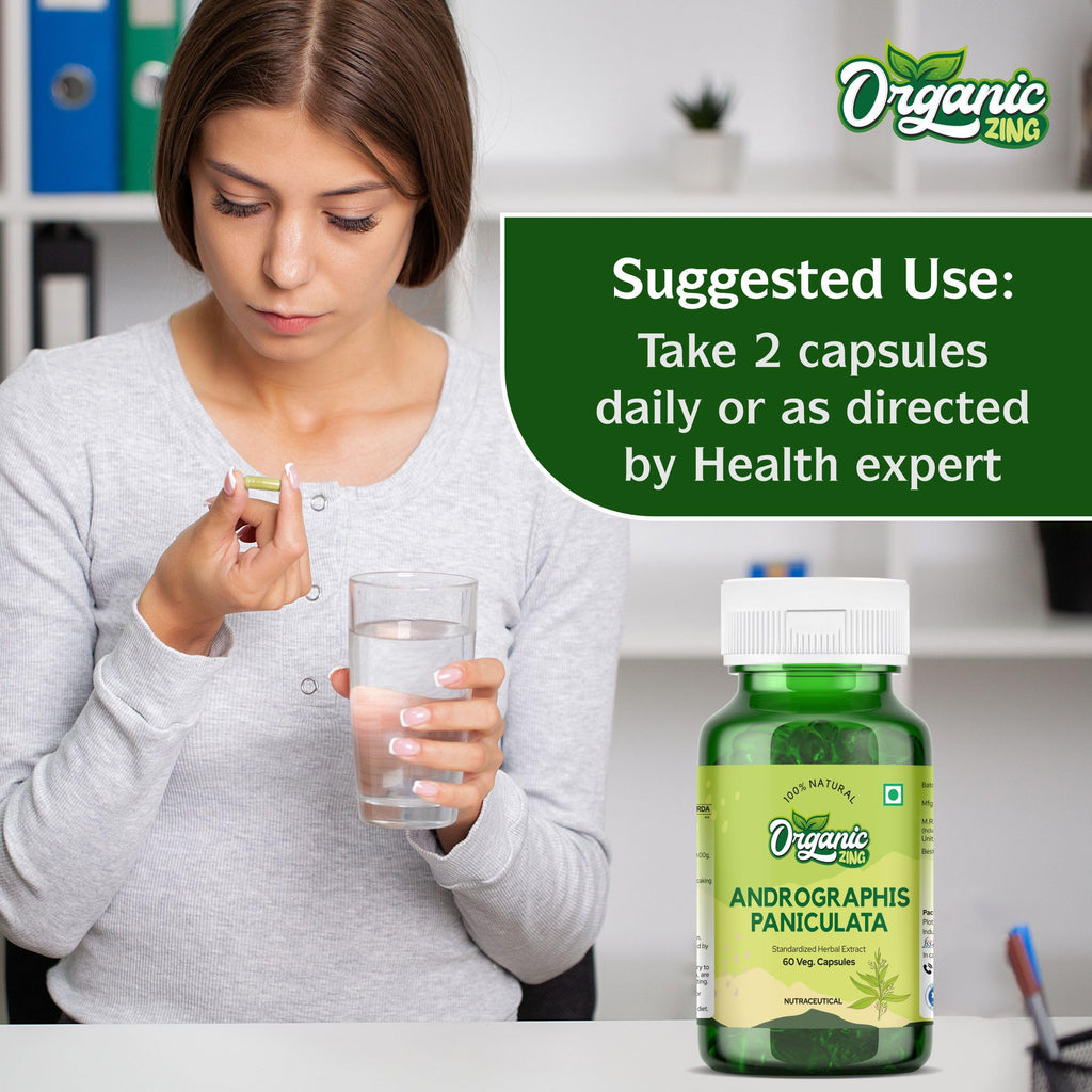 Organic Zing premium herbal supplement bottle displaying pure standardized active ingredients