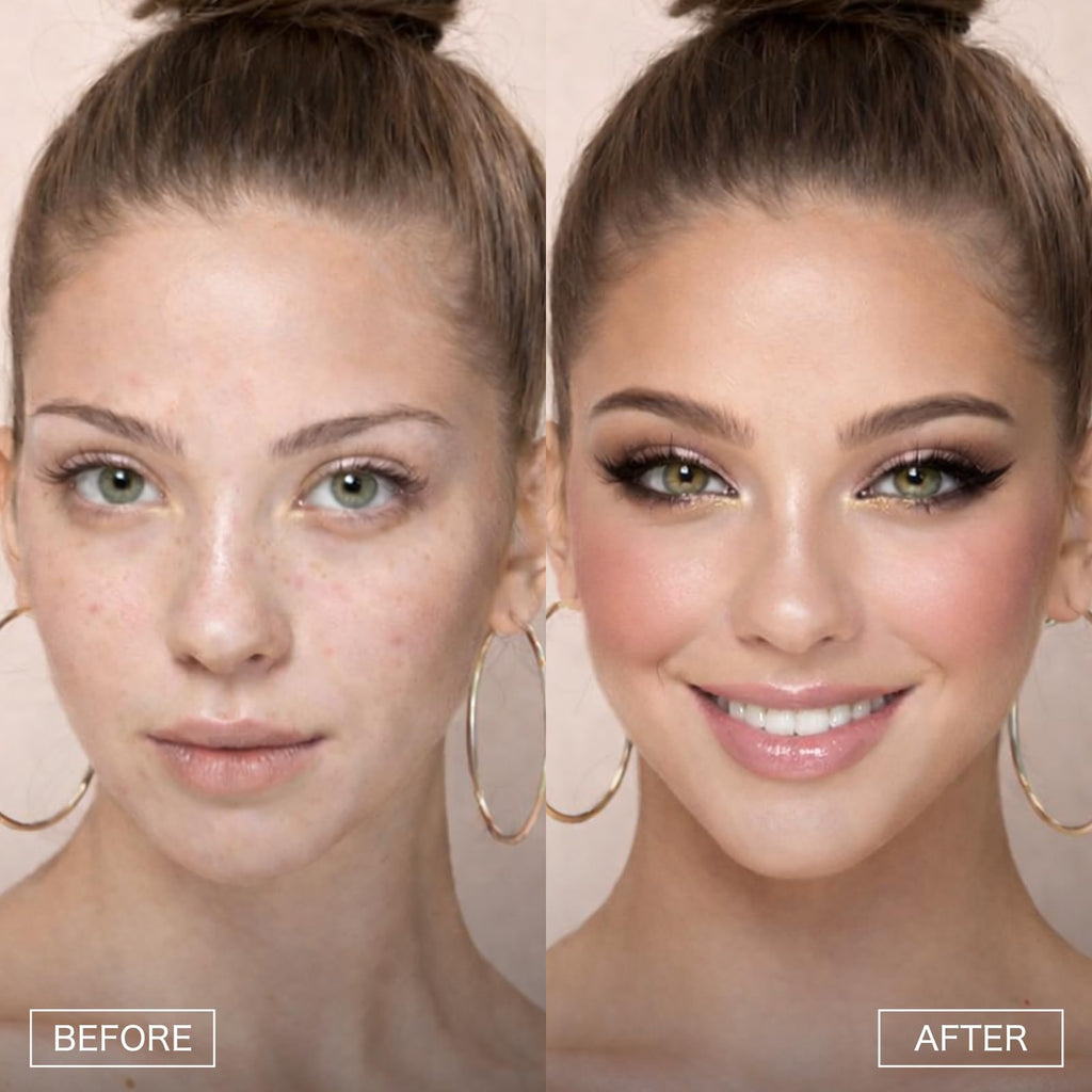 Ucanbe baked face palette open showing eyeshadows and blush