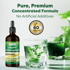 Best Naturals natural antioxidant chlorophyll drops displayed next to a fresh glass of water