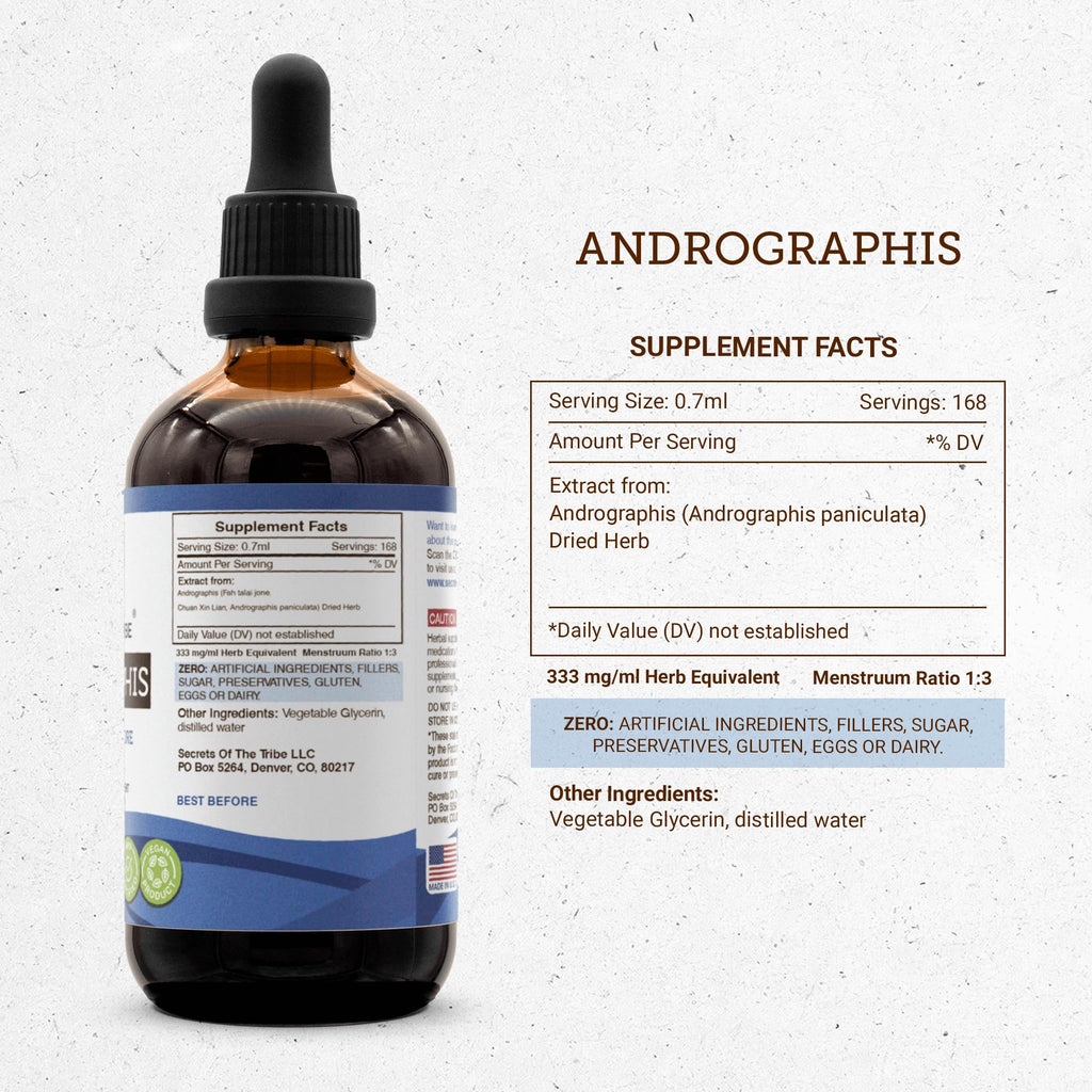 Authentic USA imported Secrets of the Tribe Chuan Xin Lian herbal glycerite dietary supplement.