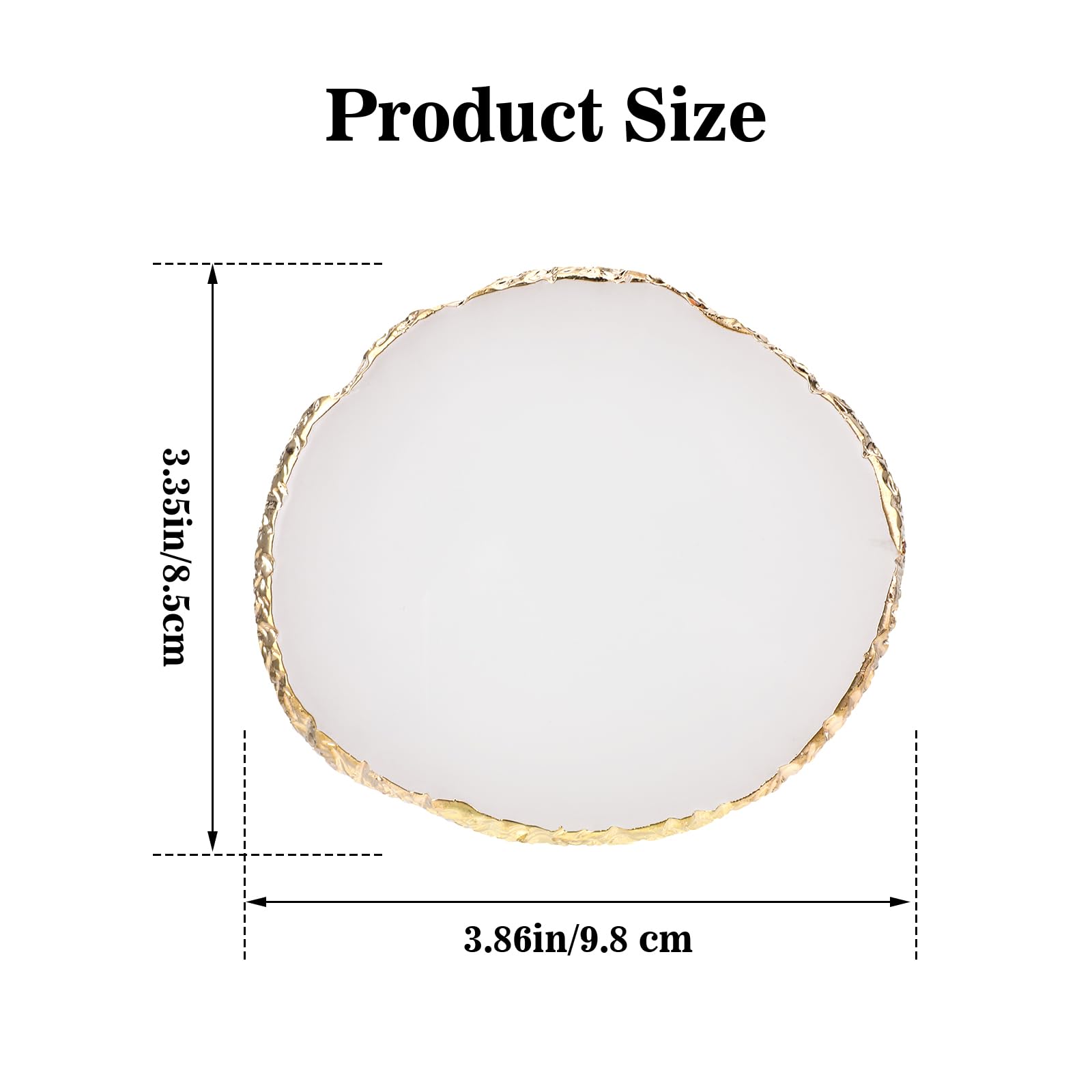 Ouligay white resin nail art palette with gold rim detail