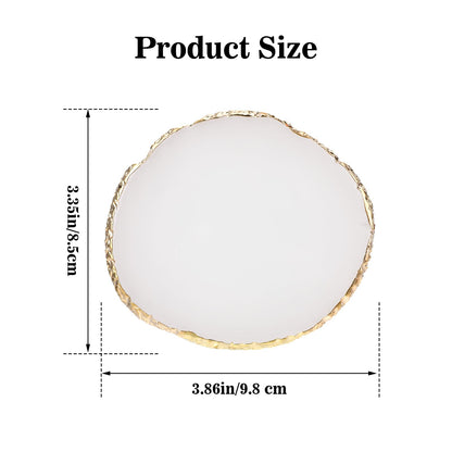 Ouligay white resin nail art palette with gold rim detail