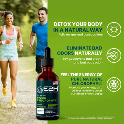 Peppermint flavored liquid chlorophyll supplement drops showcasing its clean gut detox features