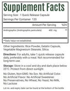 VitaCosmoX Kalmegh extract capsules side panel showing directions for use