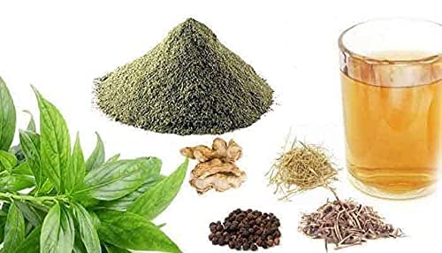 Finely ground Green Chiretta herb powder by Neotea displaying its fine texture.