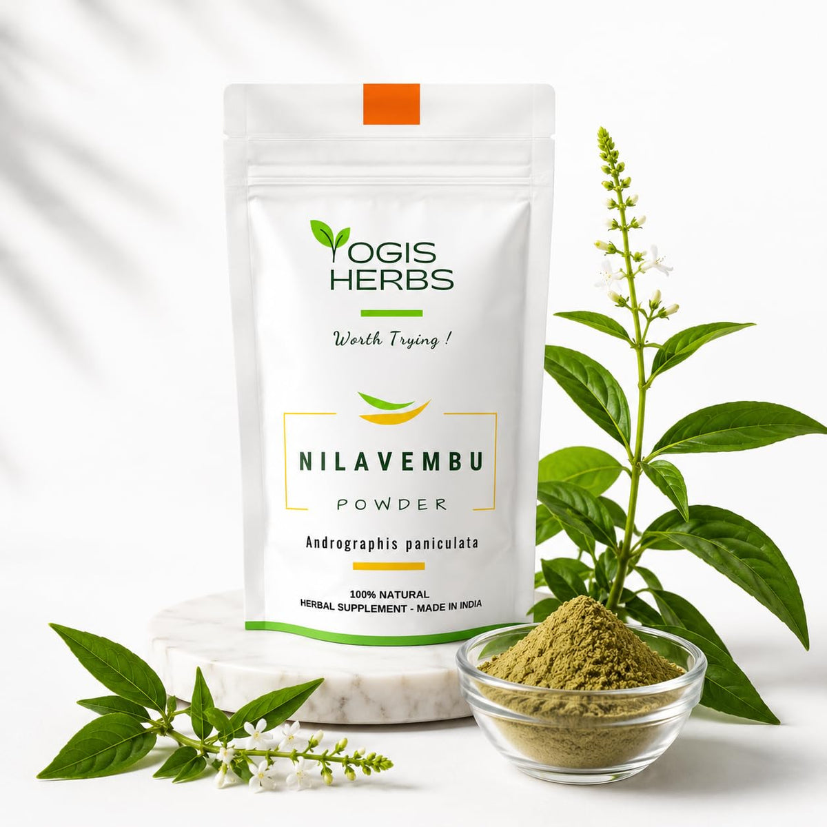 Yogis Herbs King of Bitters natural wellness powder detailed label instruction view.