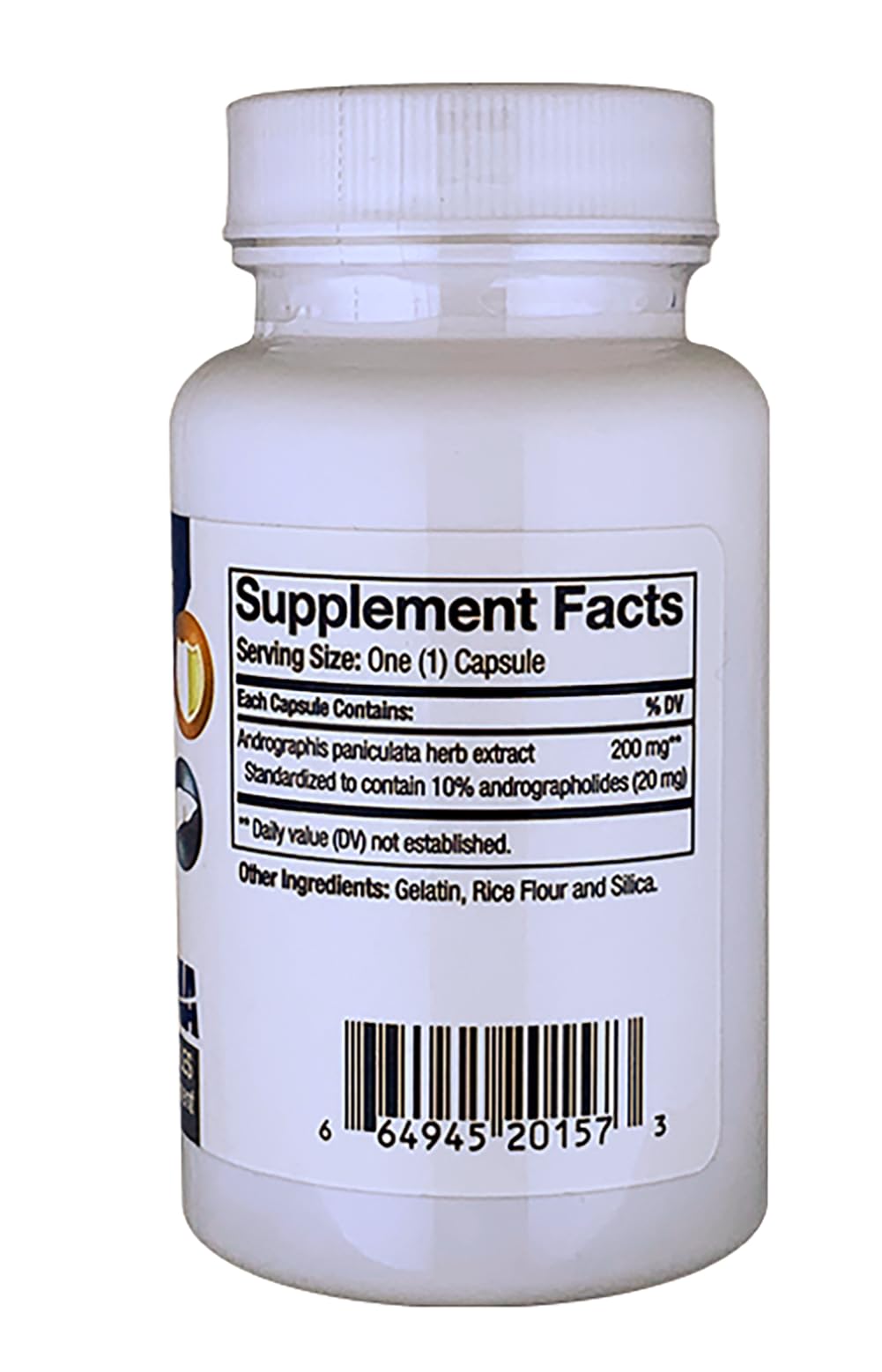 Close up of the authentic USA imported Progena Andrographis 90 capsules bottle showing safety seals and manufacturing details.