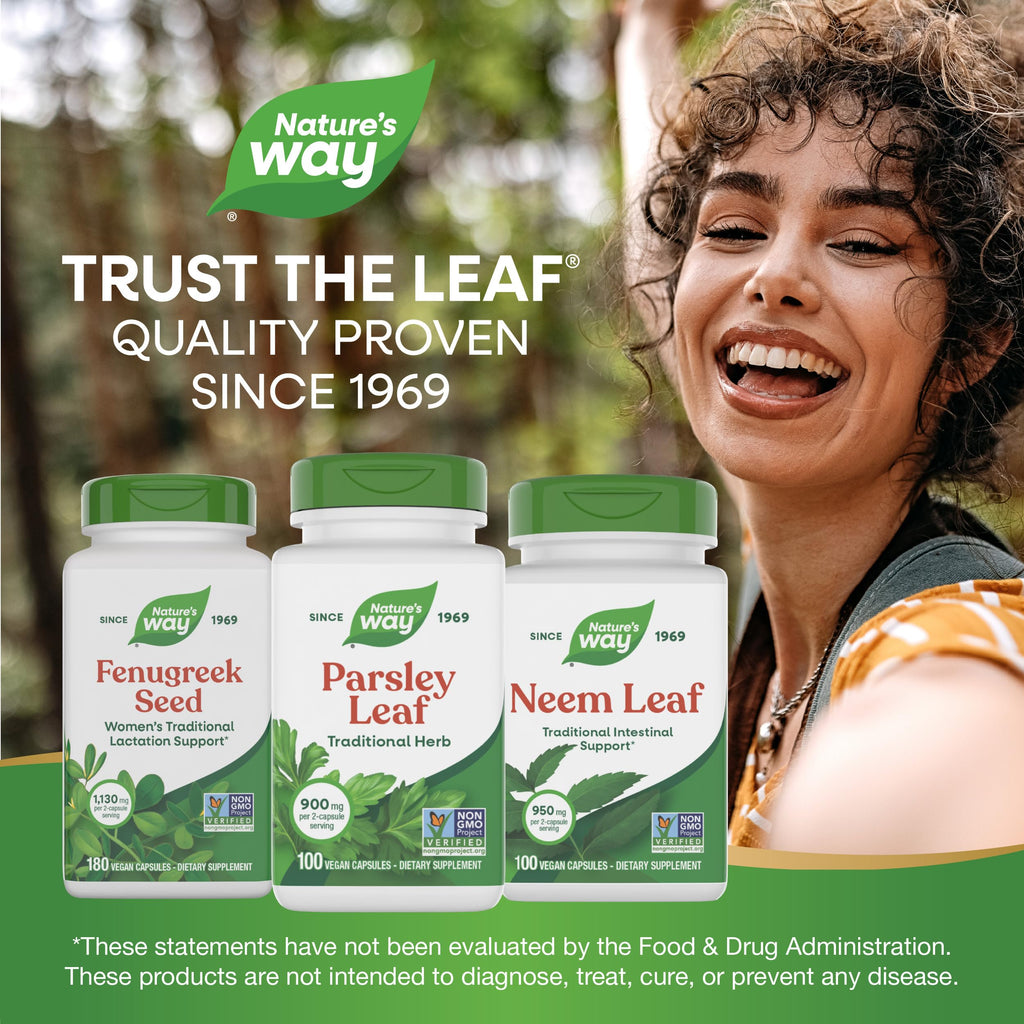 Premium quality green herbal supplement packaging for daily digestive wellness and freshness