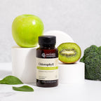 Authentic Nature's Sunshine Chlorophyll dietary supplement packaging close up