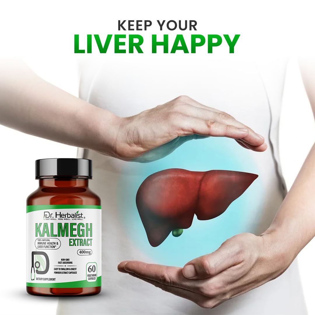 Side view of Dr. Herbalist Green Chiretta capsules displaying clear ingredient transparency and safety guidelines.