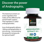 Side profile of organic non GMO verified andrographis capsules bottle showing NSF certification seal