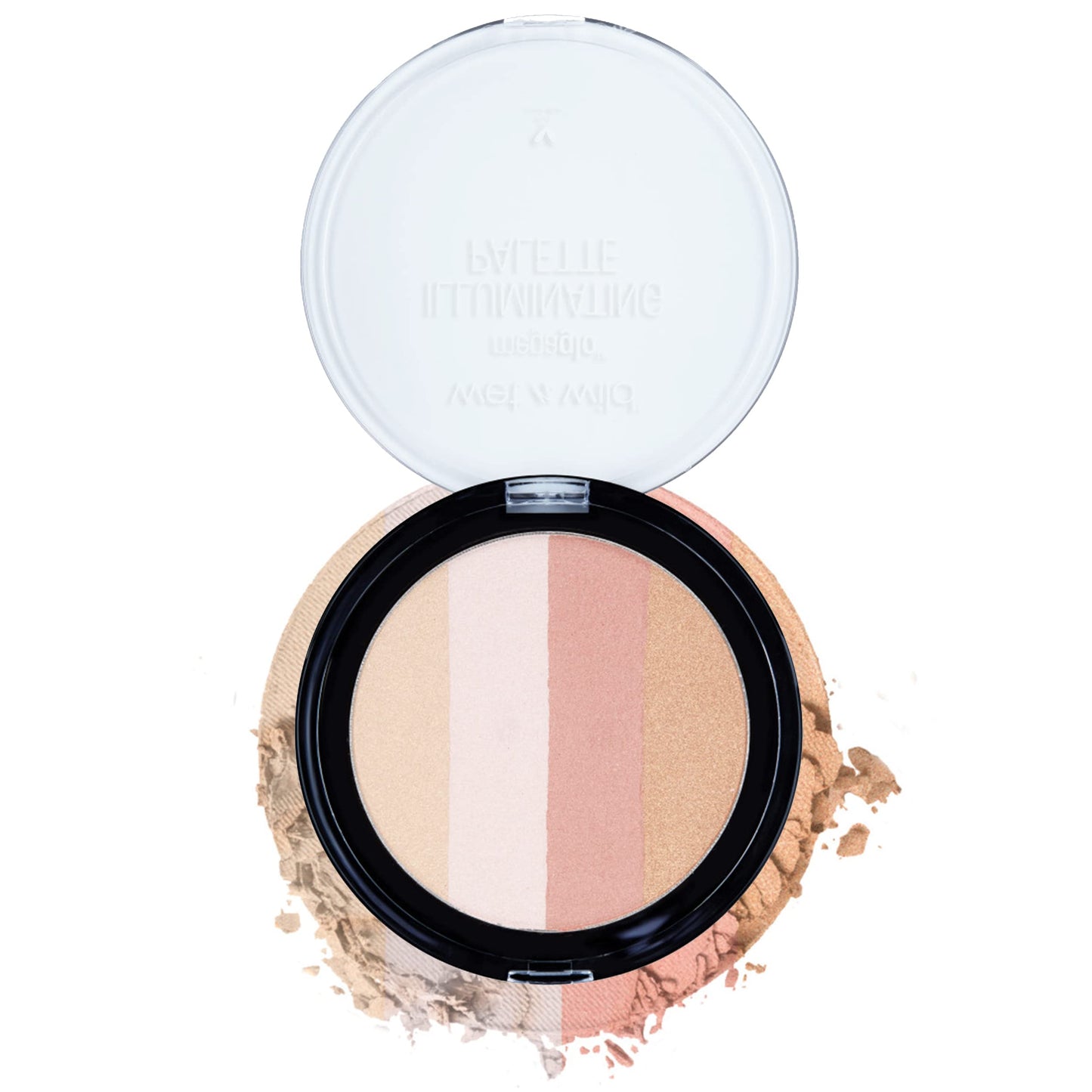 Swatches of the four shimmering shades in Catwalk Pink palette