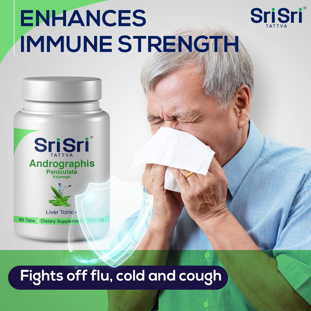 Back label view of Sri Sri Tattva immune support supplement highlighting authentic herbal ingredients.