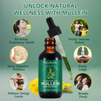 Side packaging view of Newseel mullein liquid with supplement facts and directions.