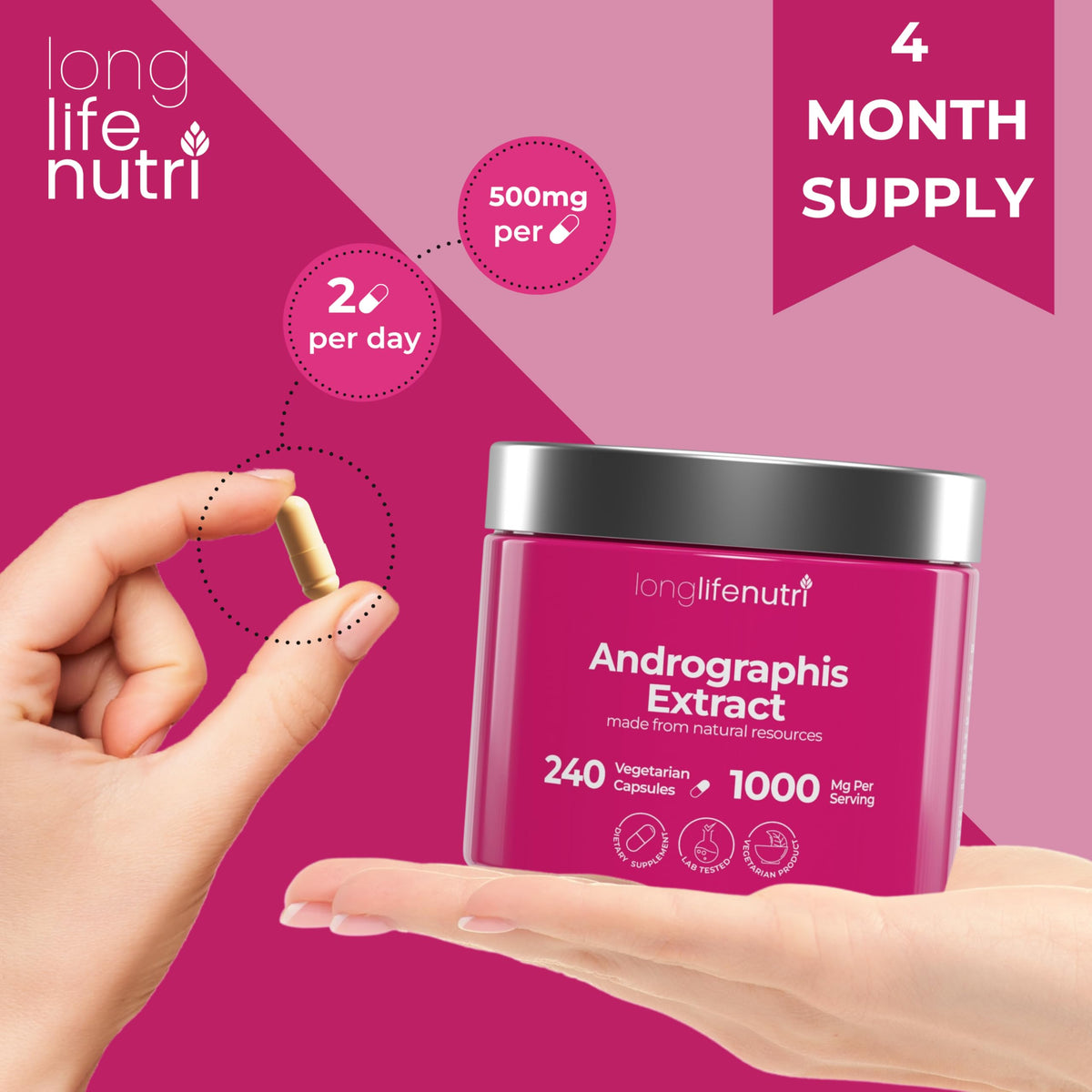 Close up of premium herbal respiratory health supplement capsules showing vegetarian formulation.