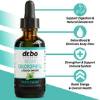 Dr. Bo Vegan Chlorophyll supplement bottle showing product facts