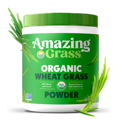 Organic whole leaf green supplement tub showing the certified USDA Organic seal for premium immunity support.