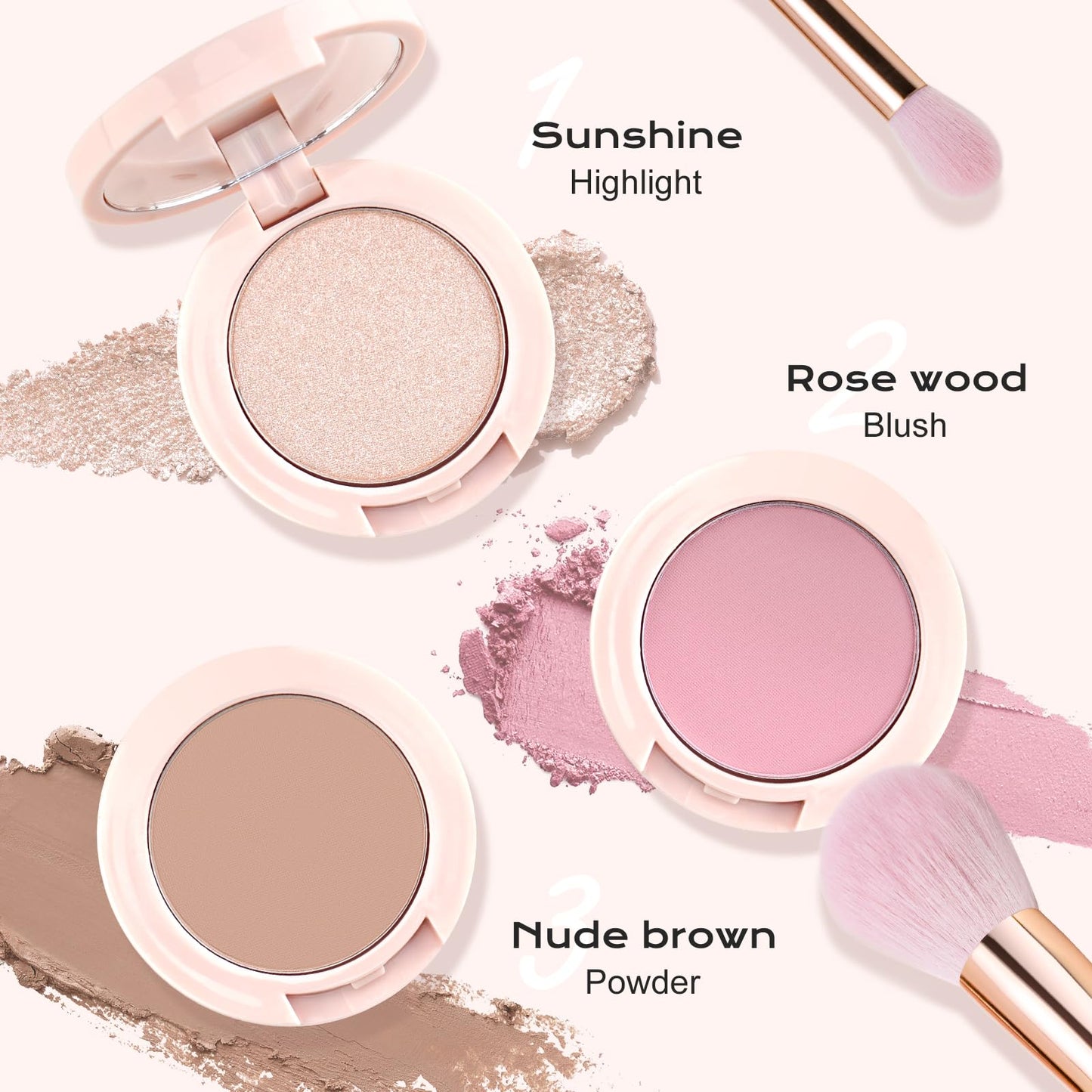 Open Color Nymph palette showing blush contour and highlighter shades