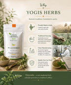 Full range presentation of Yogis Herbs imported personal care and wellness products packaging