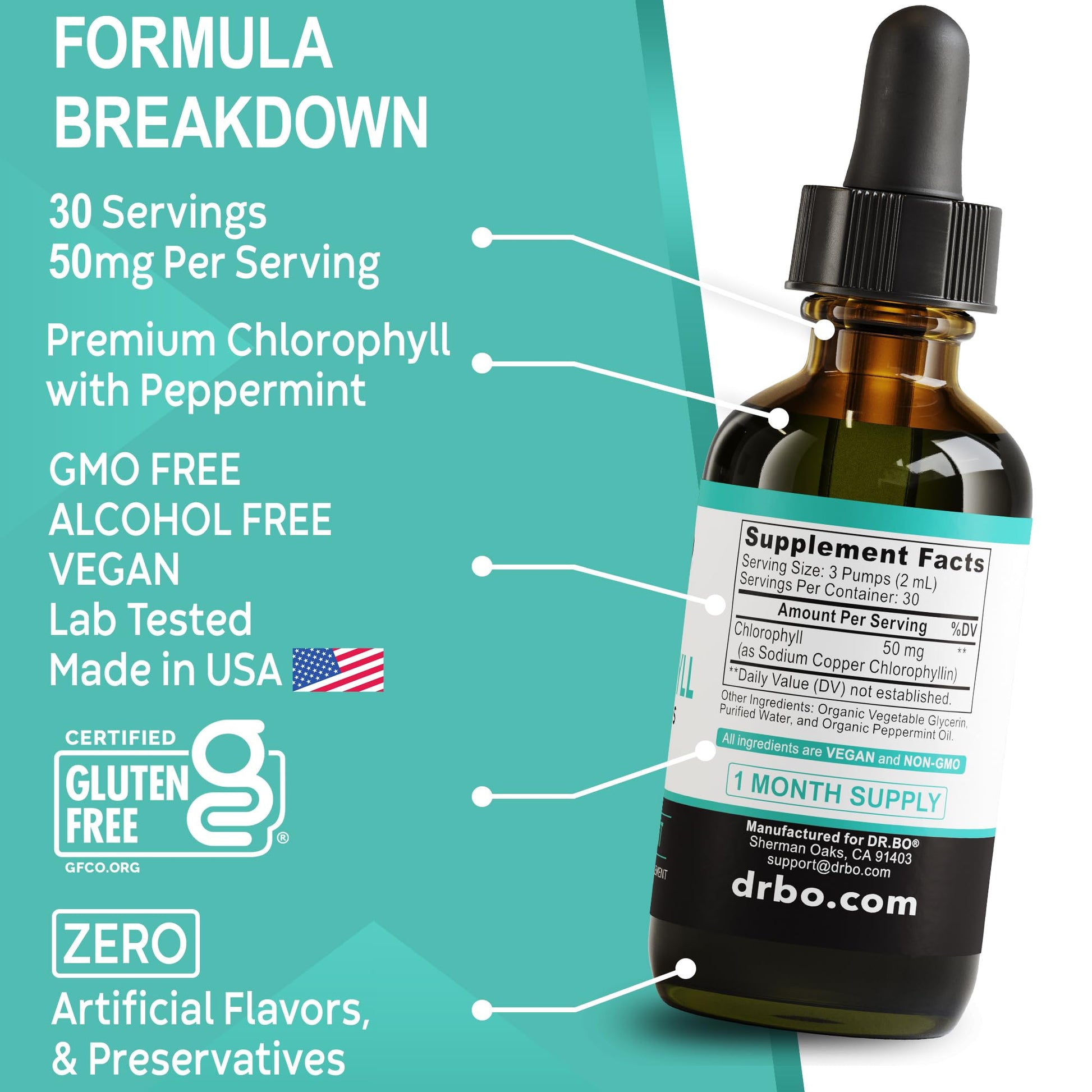 Authentic Dr. Bo dietary supplement bottle for internal freshness
