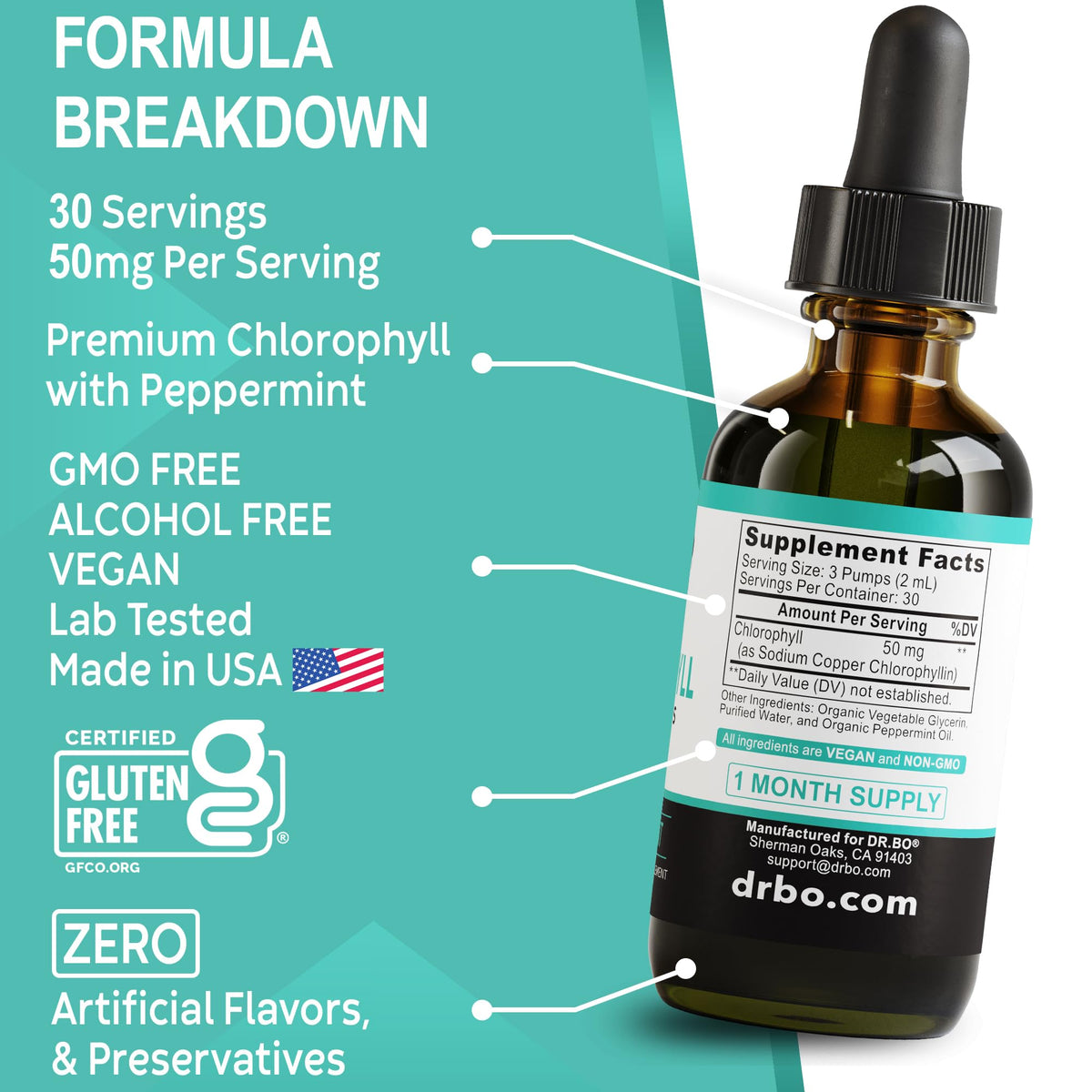 Authentic Dr. Bo dietary supplement bottle for internal freshness