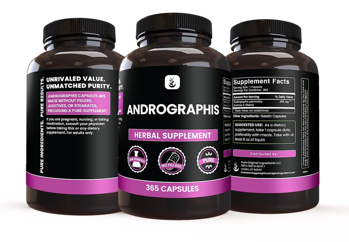 Pure Original Ingredients Andrographis Paniculata lab verified seal view