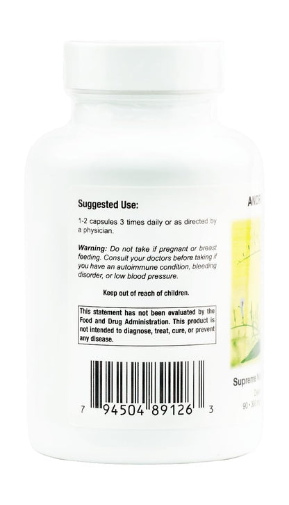 Supreme Nutrition Andrographis herbal dietary supplement for immune support supplement facts label