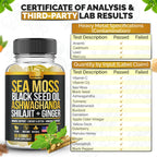 Vegan sea moss black seed oil ashwagandha chewable gummies