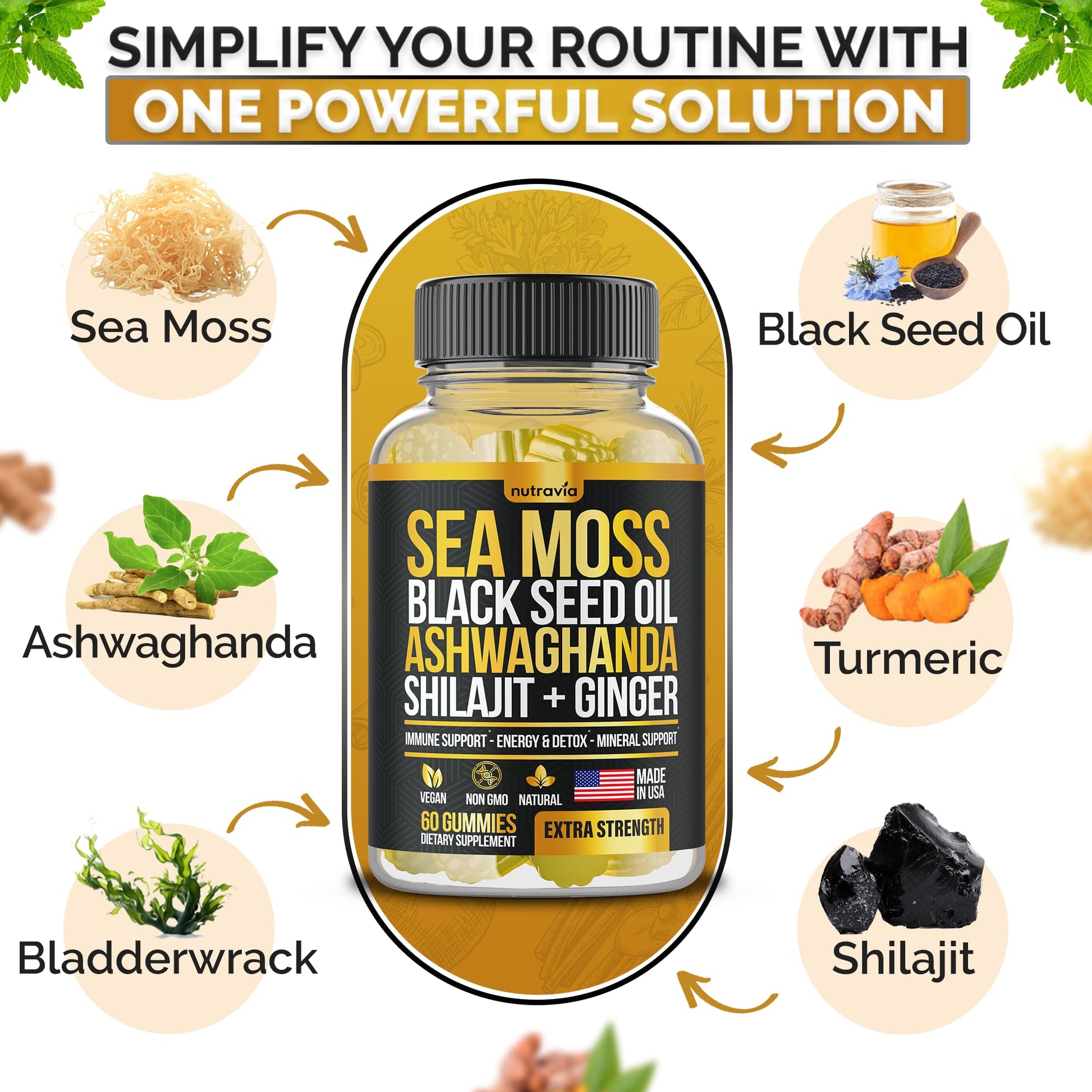 USA imported nutritional supplements bottle for energy booster