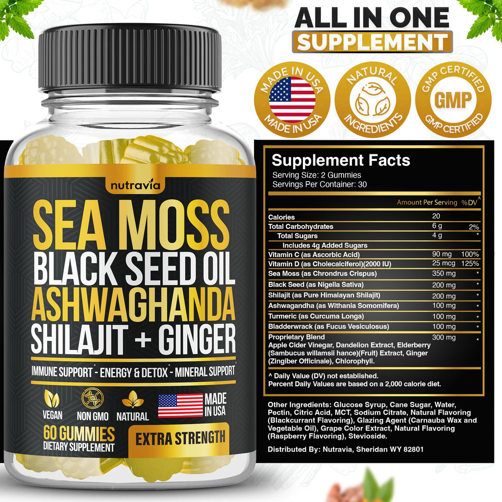 Premium non GMO natural Irish sea moss wellness gummies