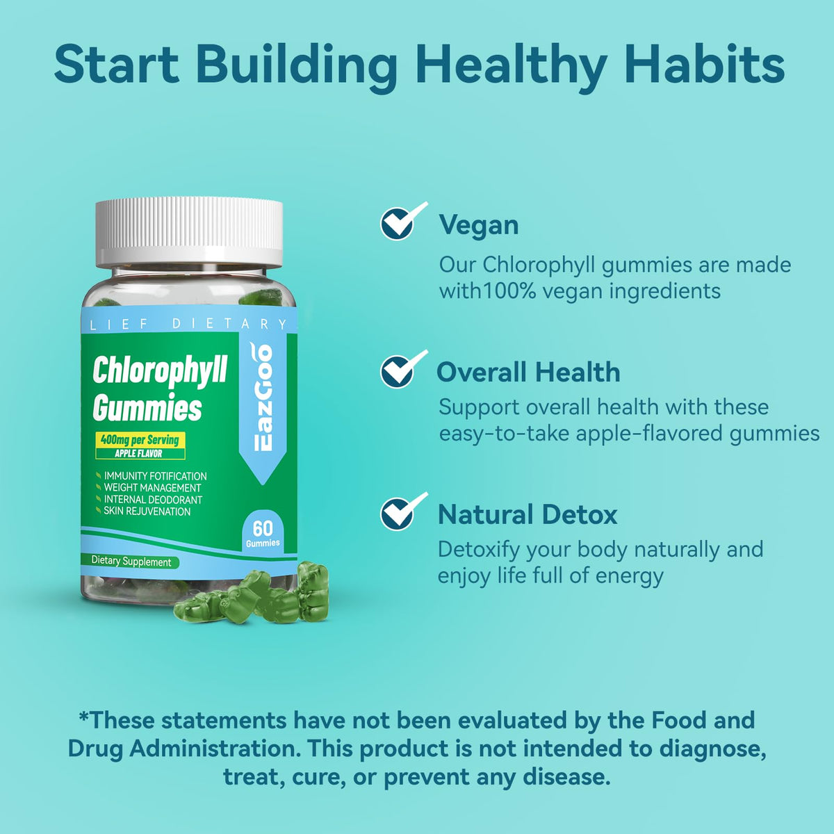 Sugar free chlorophyll supplement nutritional facts and natural detox benefits.