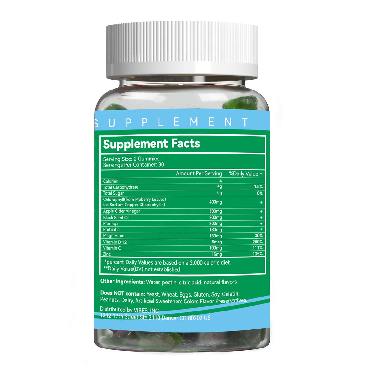 Premium USA imported chlorophyll detox gummies for immune support.