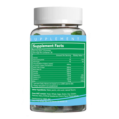 Premium USA imported chlorophyll detox gummies for immune support.
