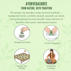 Ayurvedashree Andrographis paniculata herbal powder displayed alongside natural wellness ingredients