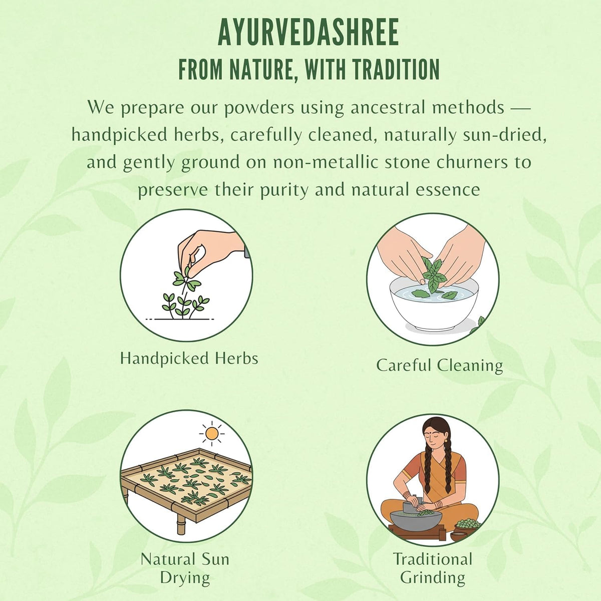 Ayurvedashree Andrographis paniculata herbal powder displayed alongside natural wellness ingredients