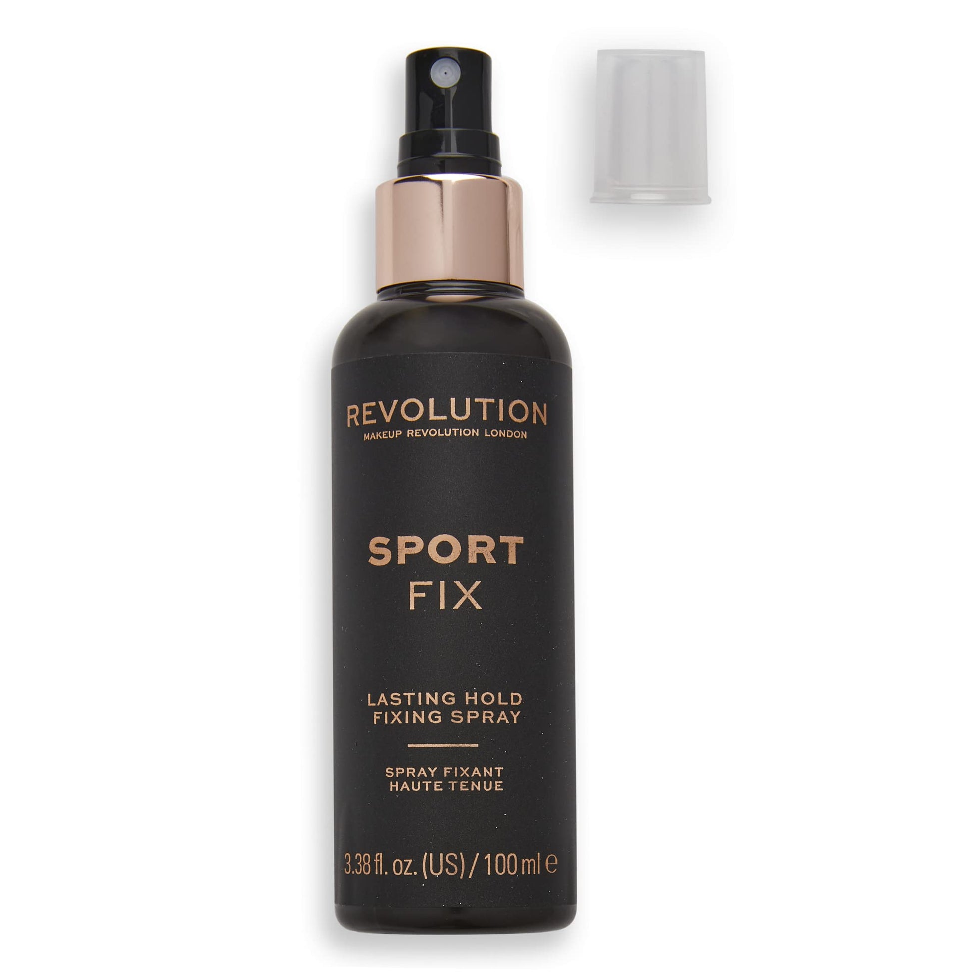 Revolution Beauty London Sport Fix spray bottle back label