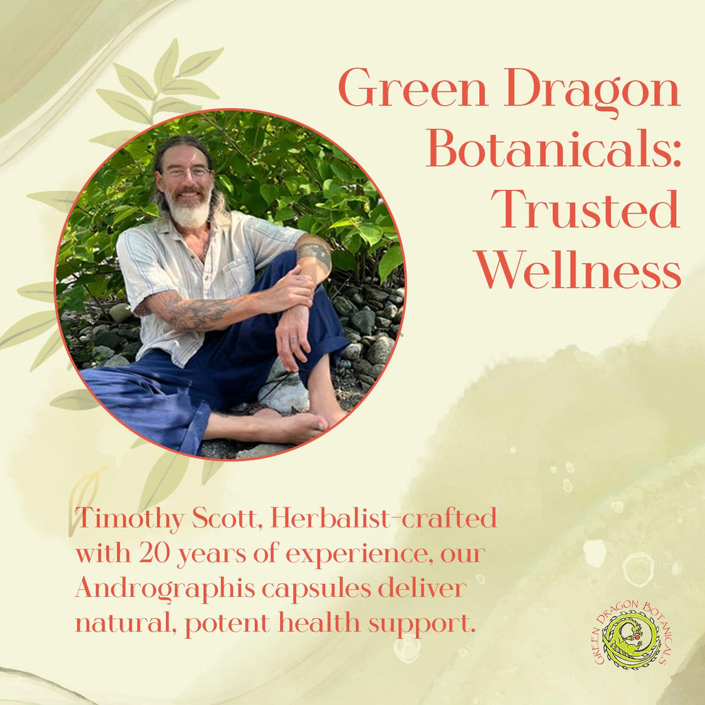 Premium imported Green Dragon Botanicals seasonal wellness dietary supplement bottle