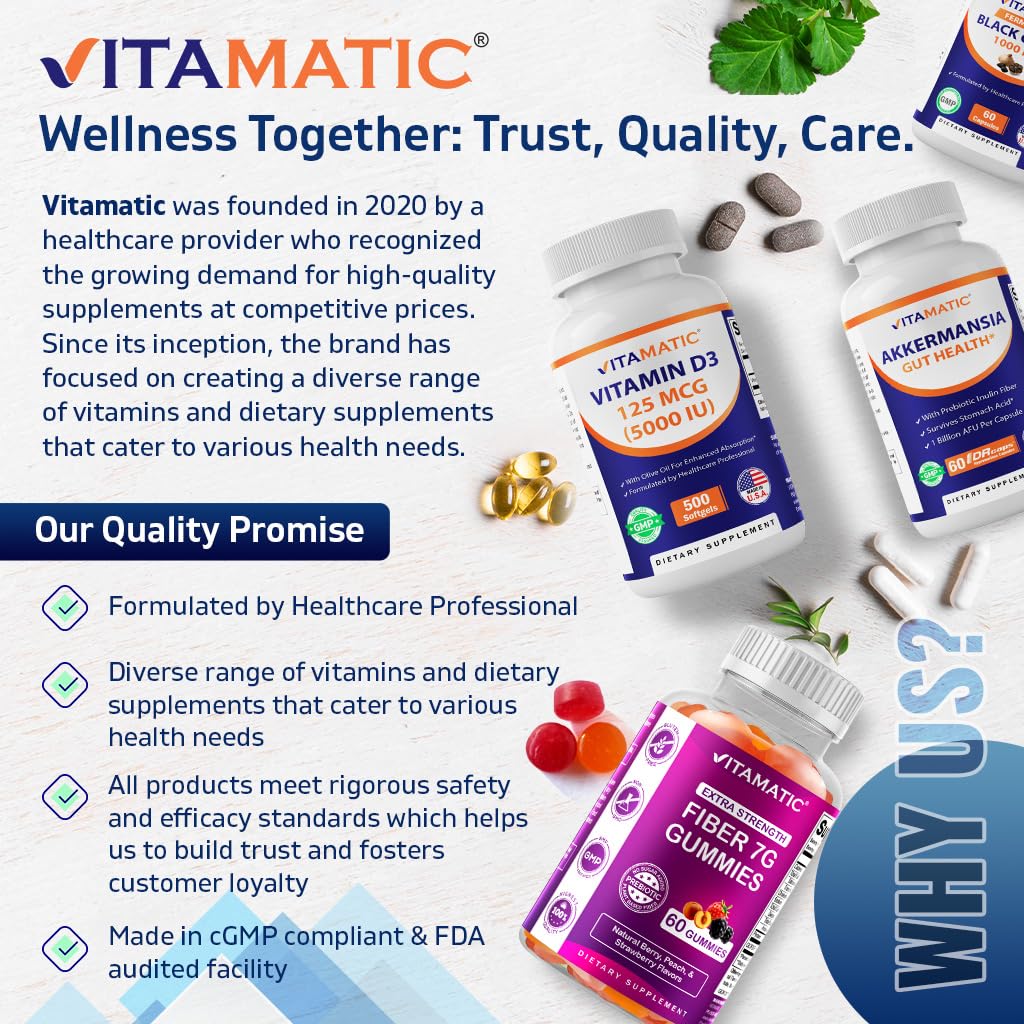 Authentic Vitamatic Andrographis Extract imported wellness supplement showing clean and pure formulation details.