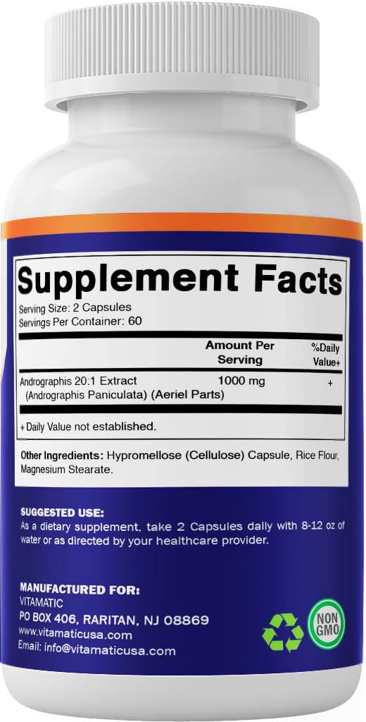 Vitamatic Andrographis Extract package showing the clear safety seals and authentic product identification.