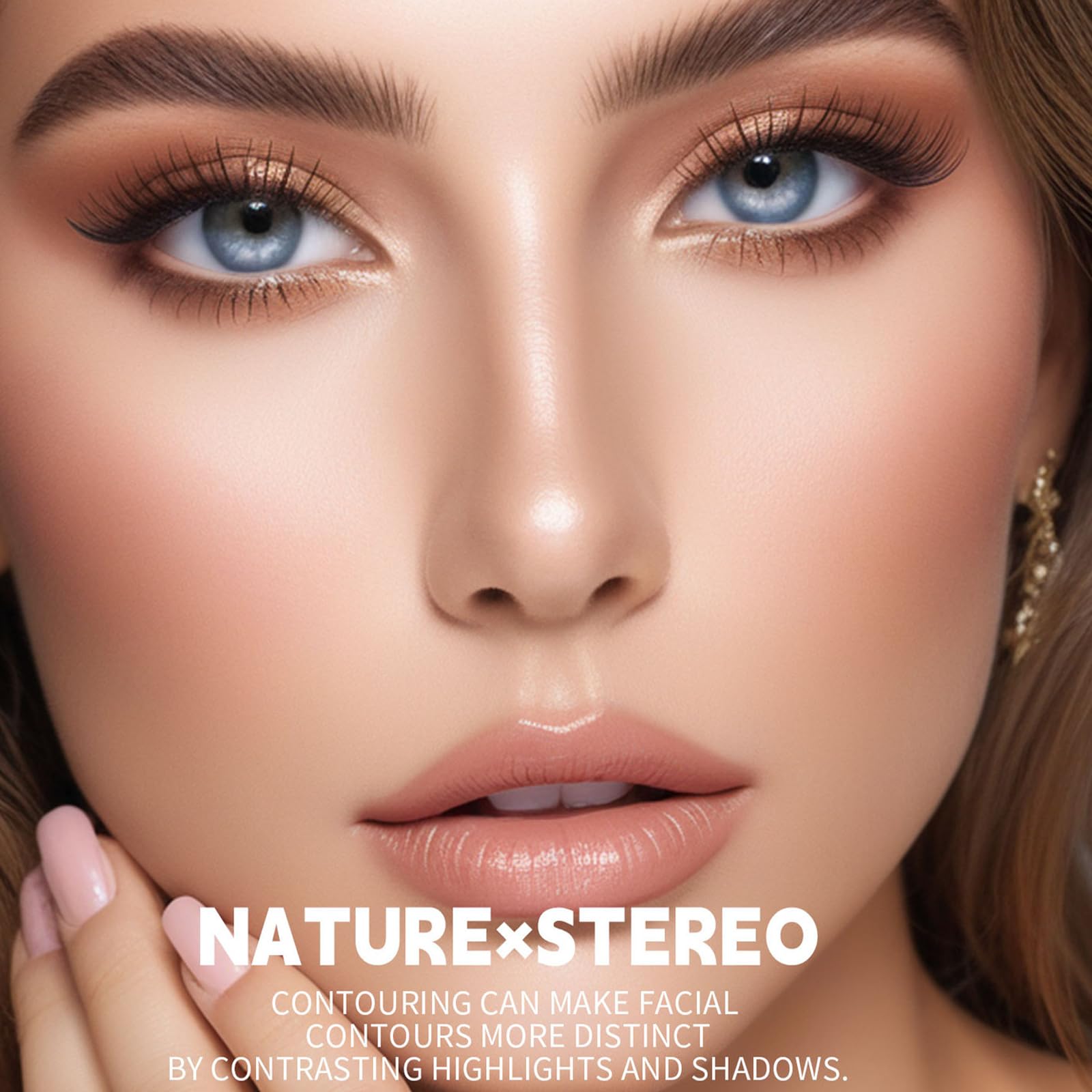 Okerker professional angled makeup brush included in palette