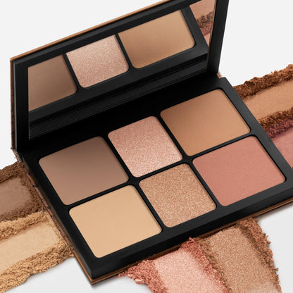 Swatches of Smashbox The Cali Contour Palette shades